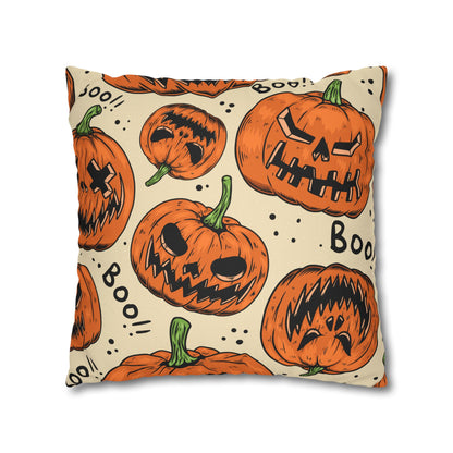 Jack-o-lantern Pumpkins Halloween Square Pillowcase (Cover Only)
