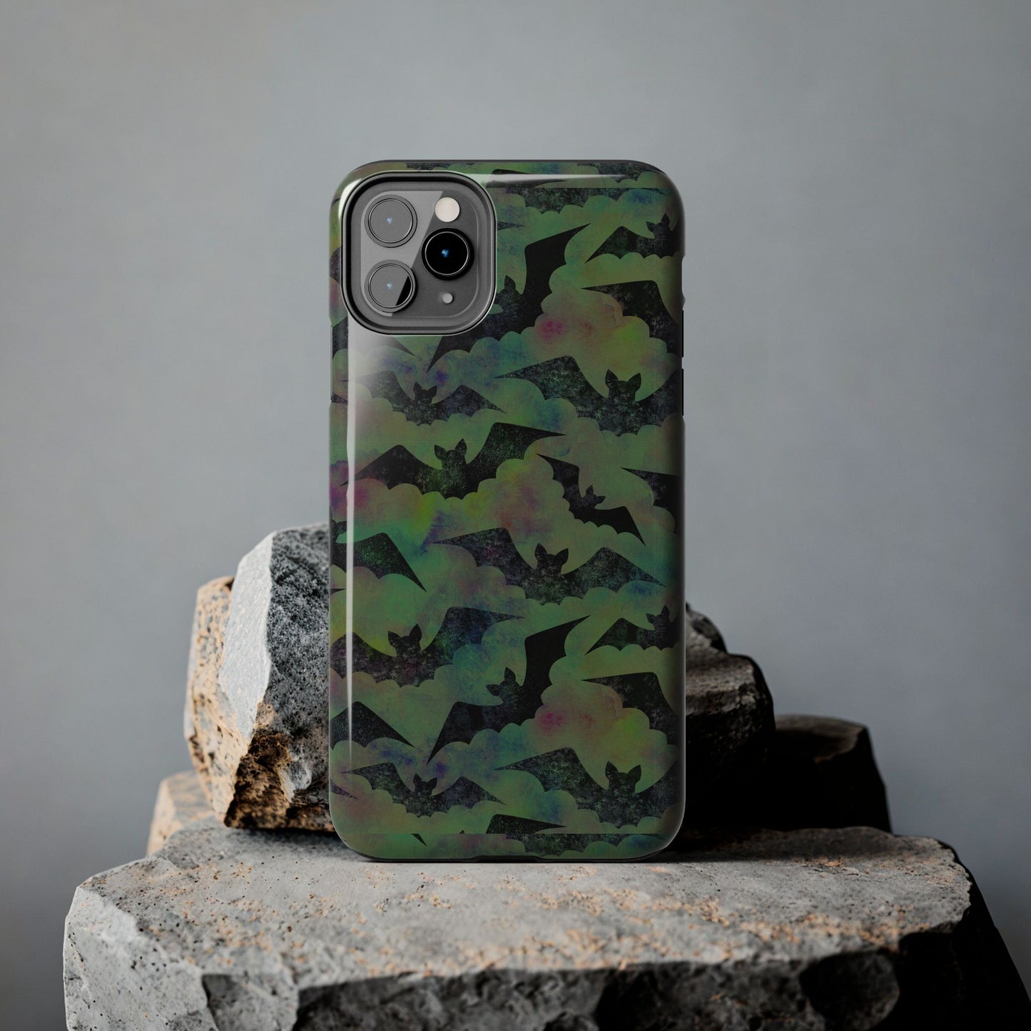 Halloween Bats Military Green Tough Phone Cases