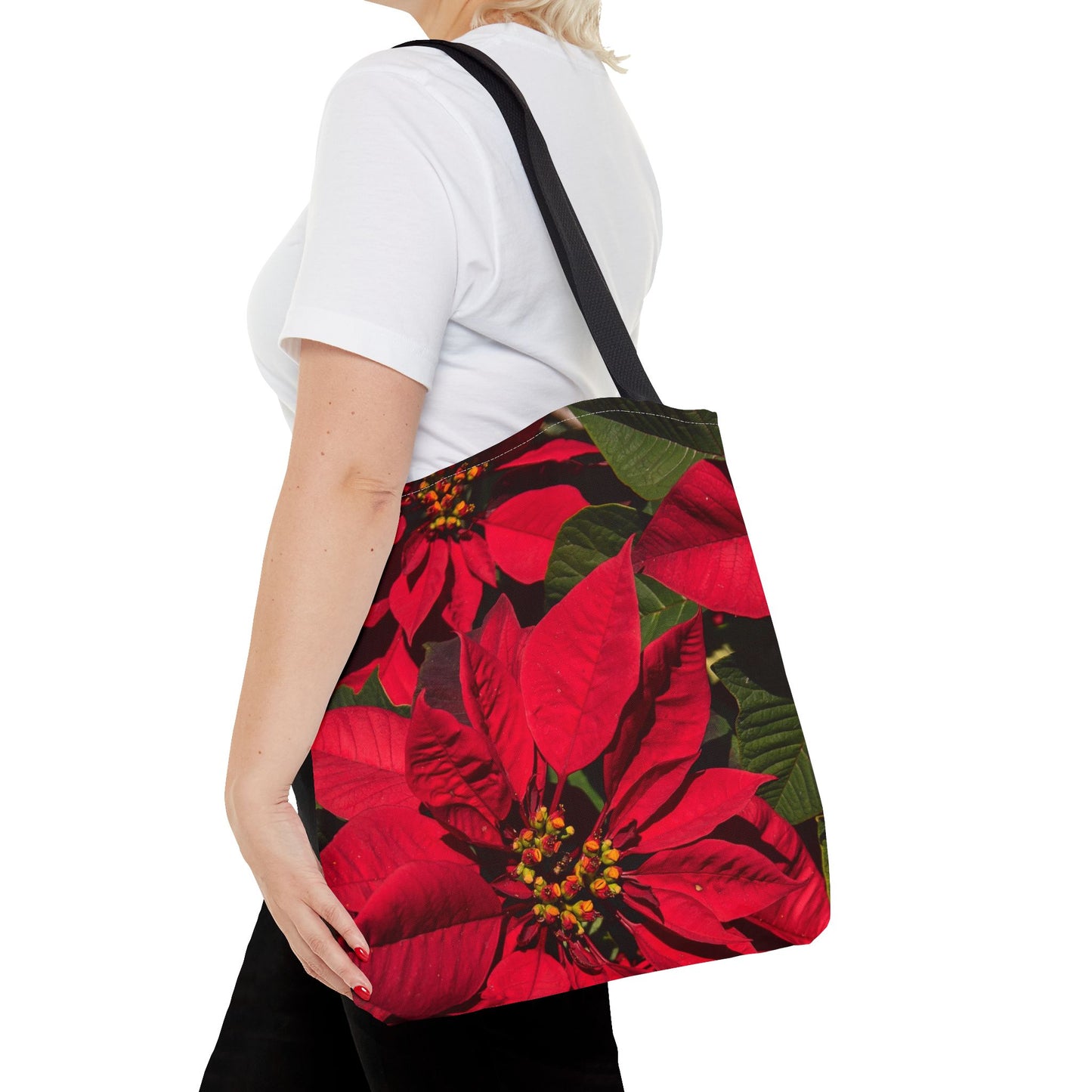 Christmas Poinsettia Tote Bag