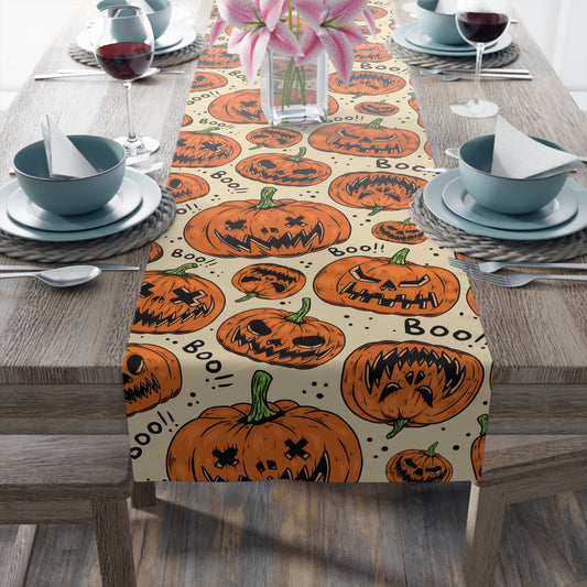 Halloween Pumpkins Table Runner 16" X 72"