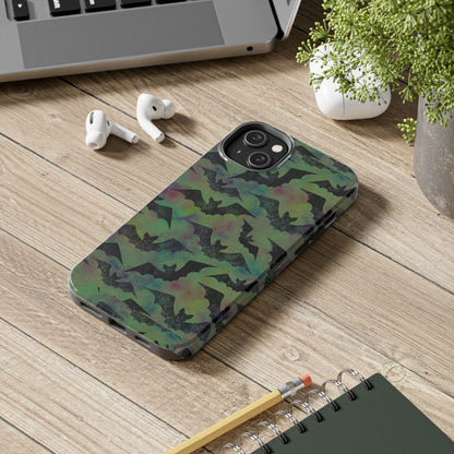 Halloween Bats Military Green Tough Phone Cases