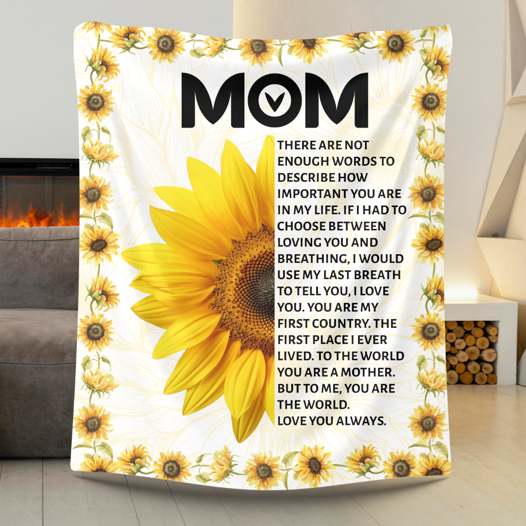 MOM Sunflower Plush Blanket