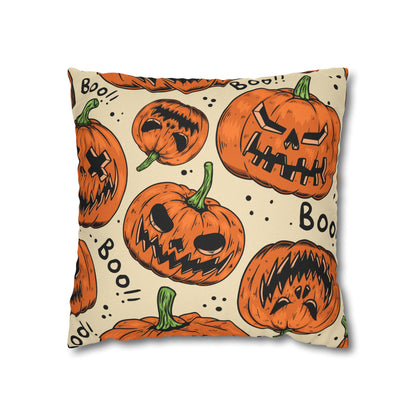 Jack-o-lantern Pumpkins Halloween Square Pillowcase (Cover Only)
