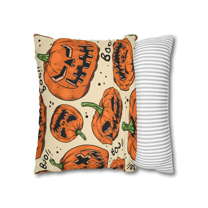 Jack-o-lantern Pumpkins Halloween Square Pillowcase (Cover Only)