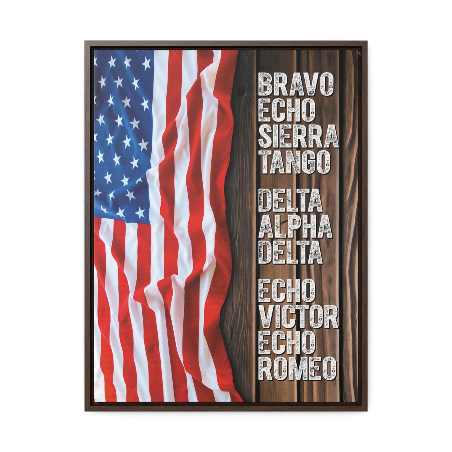 Best Dad Ever in Military Code Framed Gallery Canvas