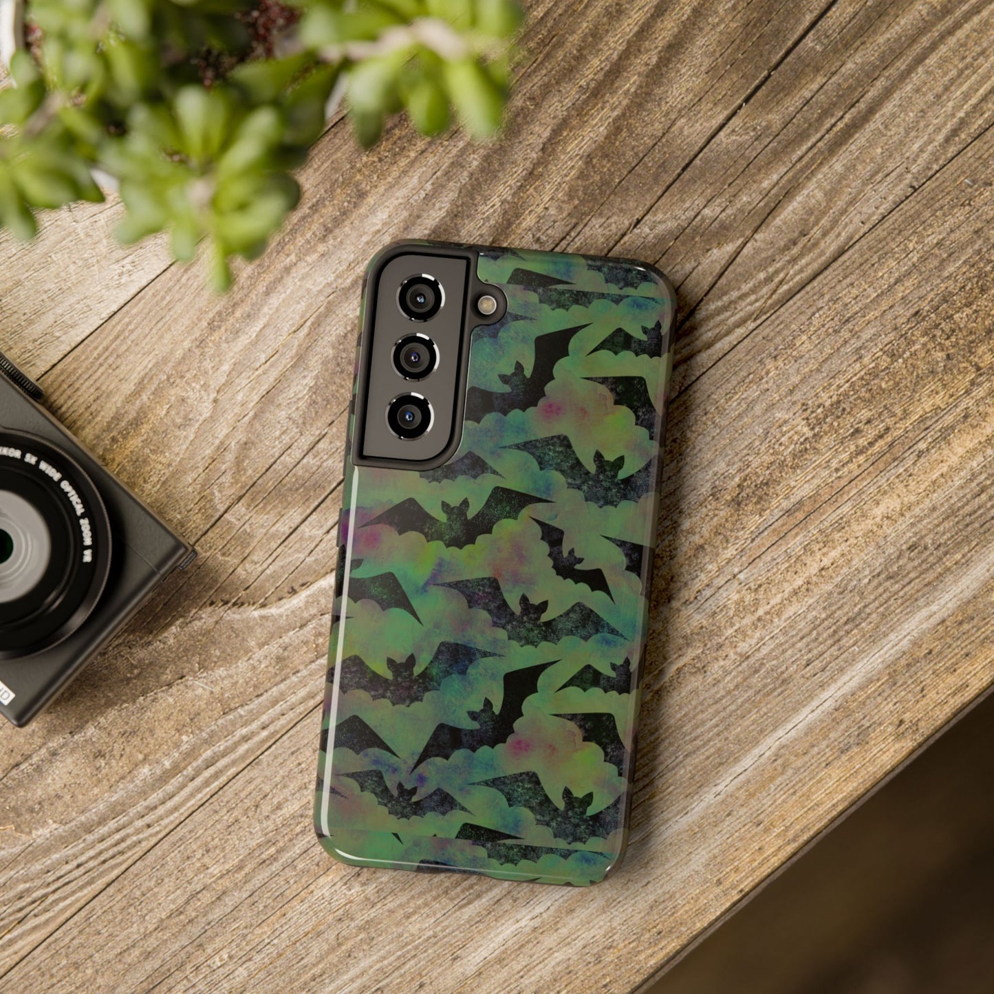 Halloween Bats Military Green Tough Phone Cases