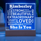 Personalized Name - She Is You, Acrylic Plaque With Lighted Base