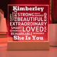 Personalized Name - She Is You, Acrylic Plaque With Lighted Base