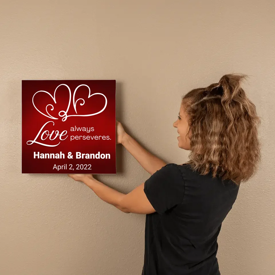 Love always perseveres. Wedding or Anniversary Gift Canvas