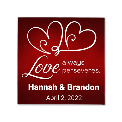 Love always perseveres. Wedding or Anniversary Gift Canvas