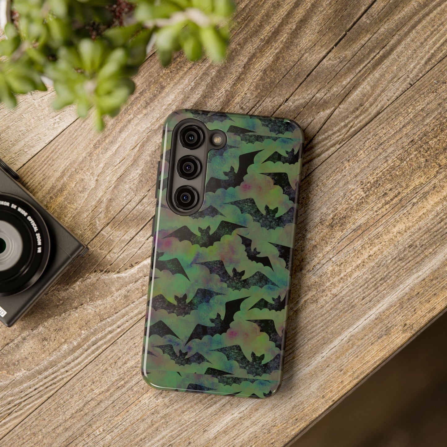 Halloween Bats Military Green Tough Phone Cases