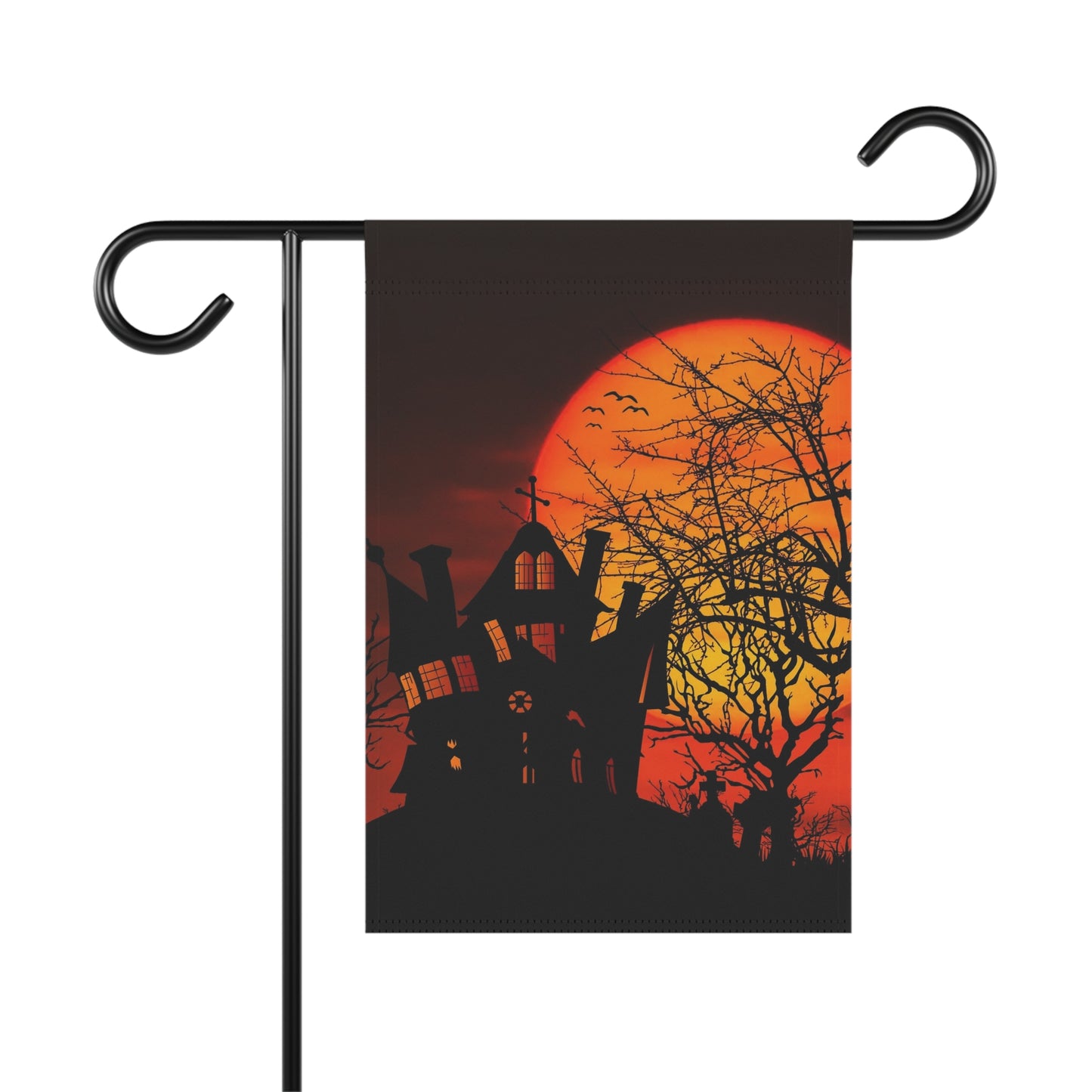 Haunted House Moon Halloween Garden & House Banner Flag