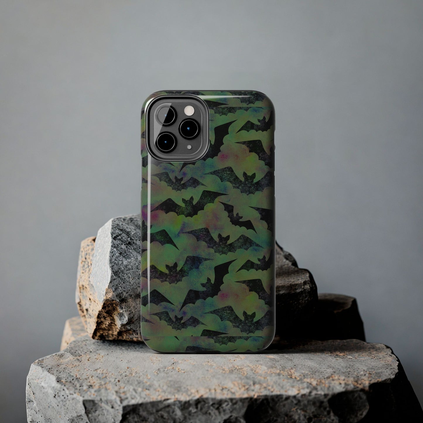 Halloween Bats Military Green Tough Phone Cases