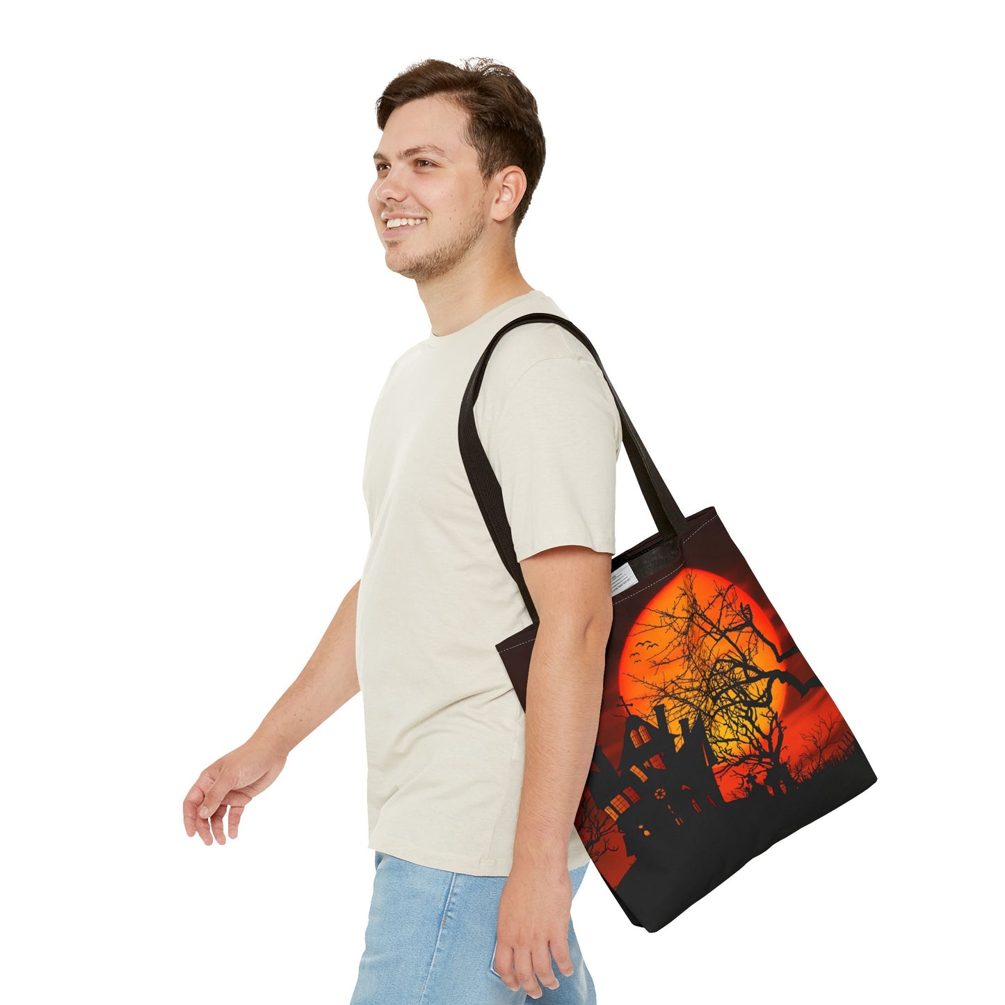 Haunted House Moon Halloween Tote Bag