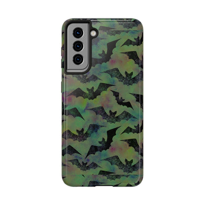 Halloween Bats Military Green Tough Phone Cases