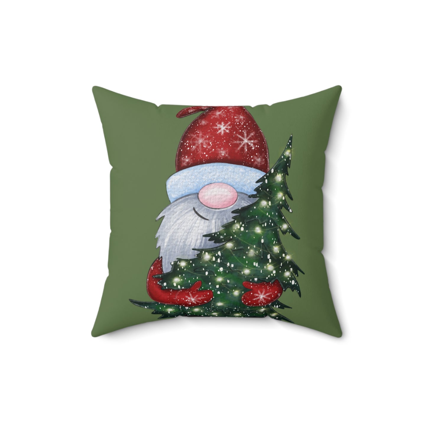 Christmas Gnome Spun Polyester Square Pillow (Cover & Pillow)