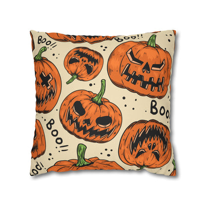Jack-o-lantern Pumpkins Halloween Square Pillowcase (Cover Only)