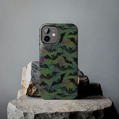 Halloween Bats Military Green Tough Phone Cases