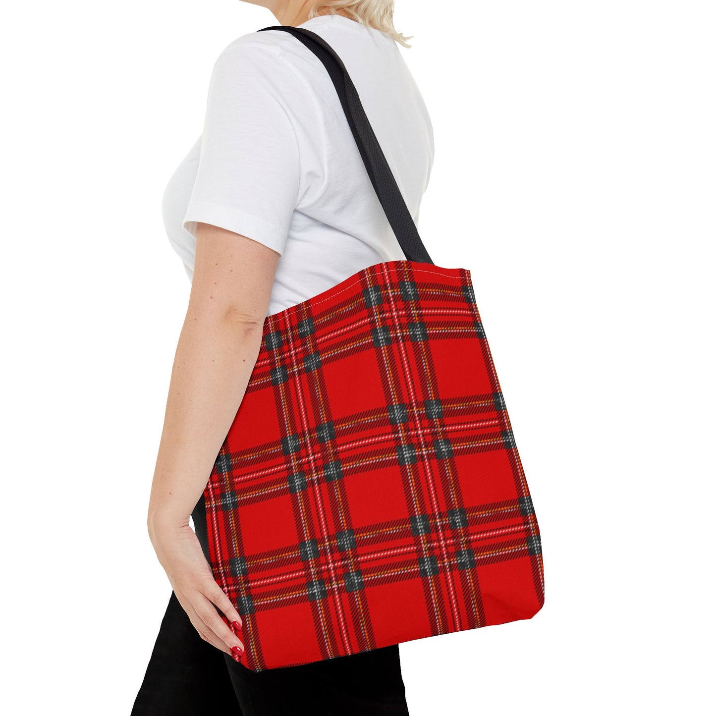 Red Christmas Tartan Tote Bag