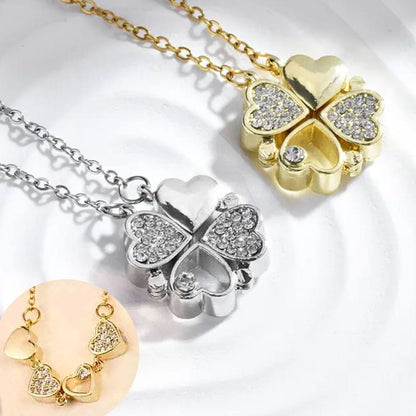 To My Wife "Your Love..." 4 Heart Zirconia Clover Necklace   (Ships Tomorrow From Texas)