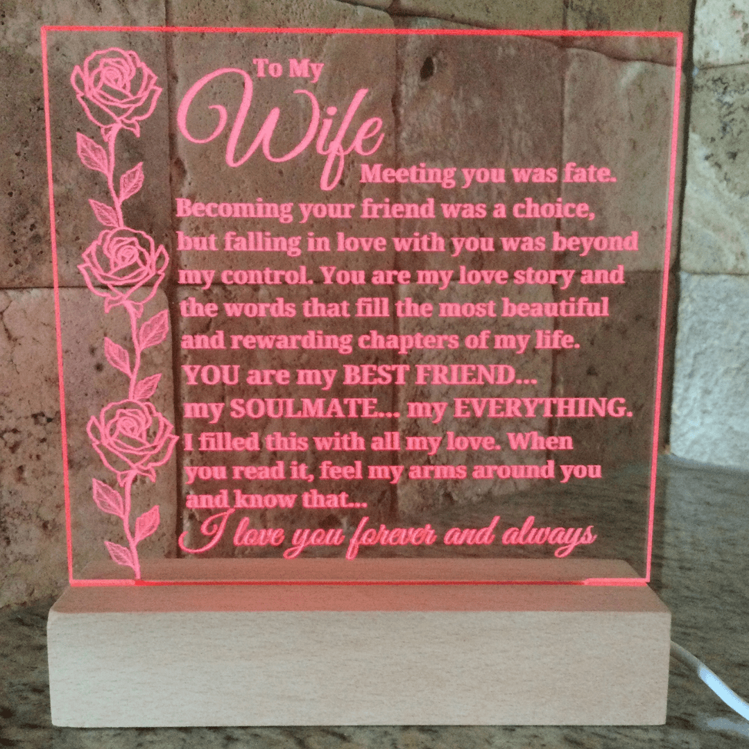 To My Wife "Meeting you was fate..." Acrylic Plaque