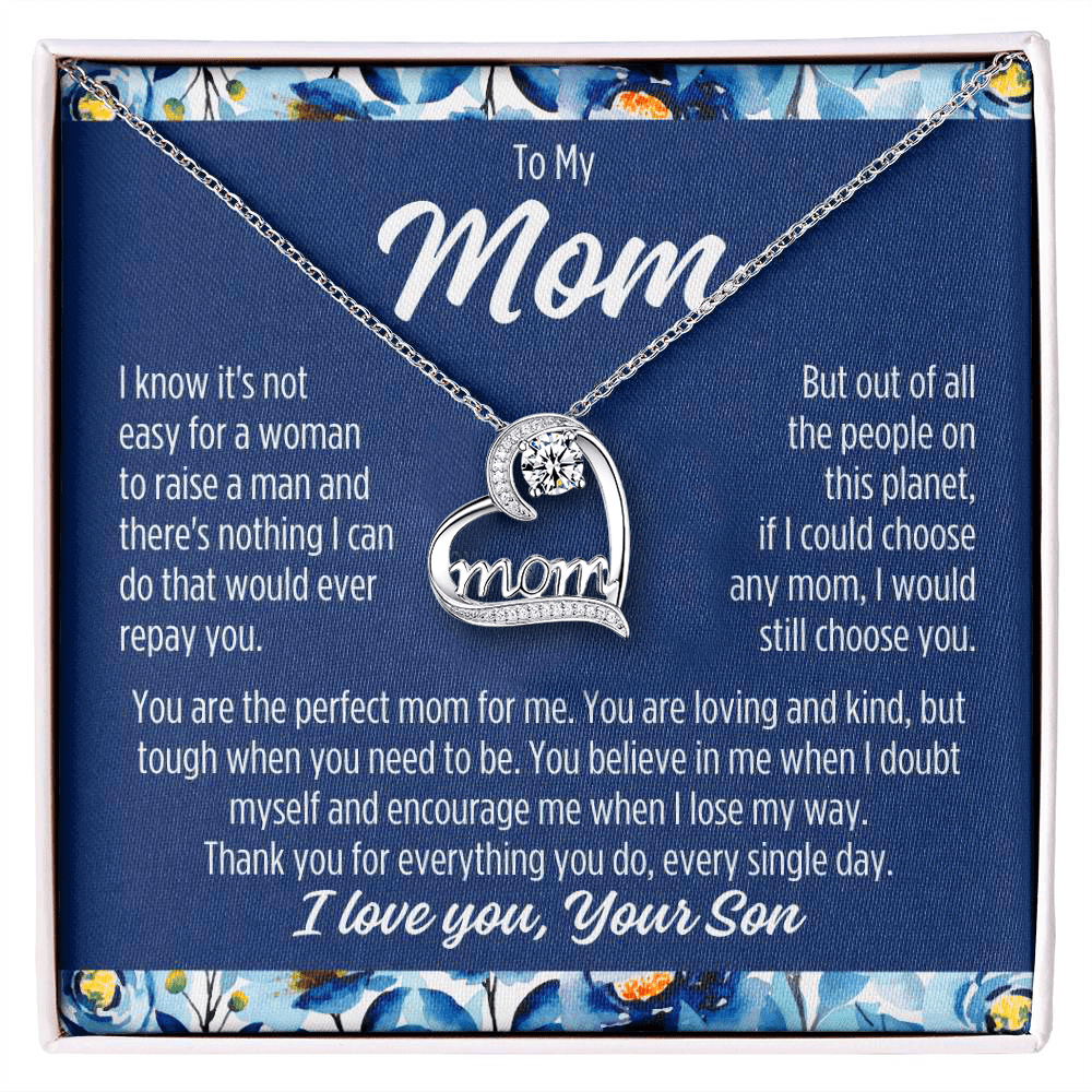 EXPRESS GIFT! Ships Tomorrow Priority. To My Mom From Son "I know it's not.." Mom's Love Necklace