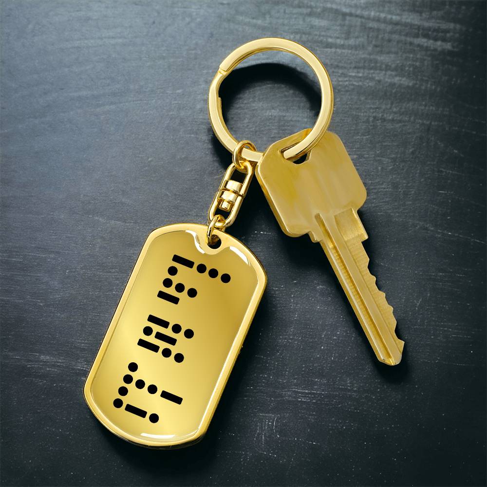 Best Dad Ever Keychain (Written in Morse Code)