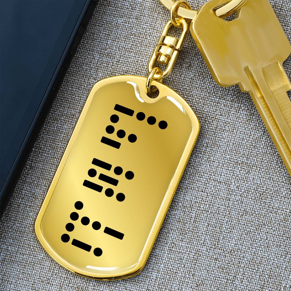 Best Dad Ever Keychain (Written in Morse Code)