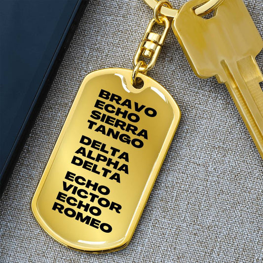 Best Dad Ever in Military Code Keychain