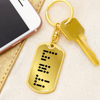 Best Dad Ever Keychain (Written in Morse Code)