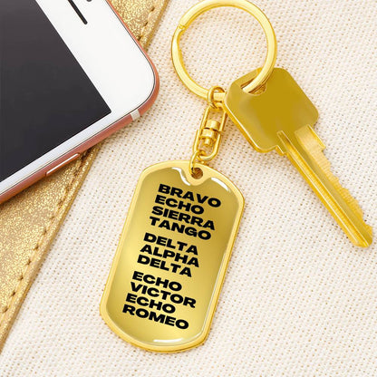 Best Dad Ever in Military Code Keychain