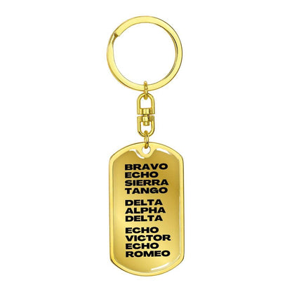 Best Dad Ever in Military Code Keychain