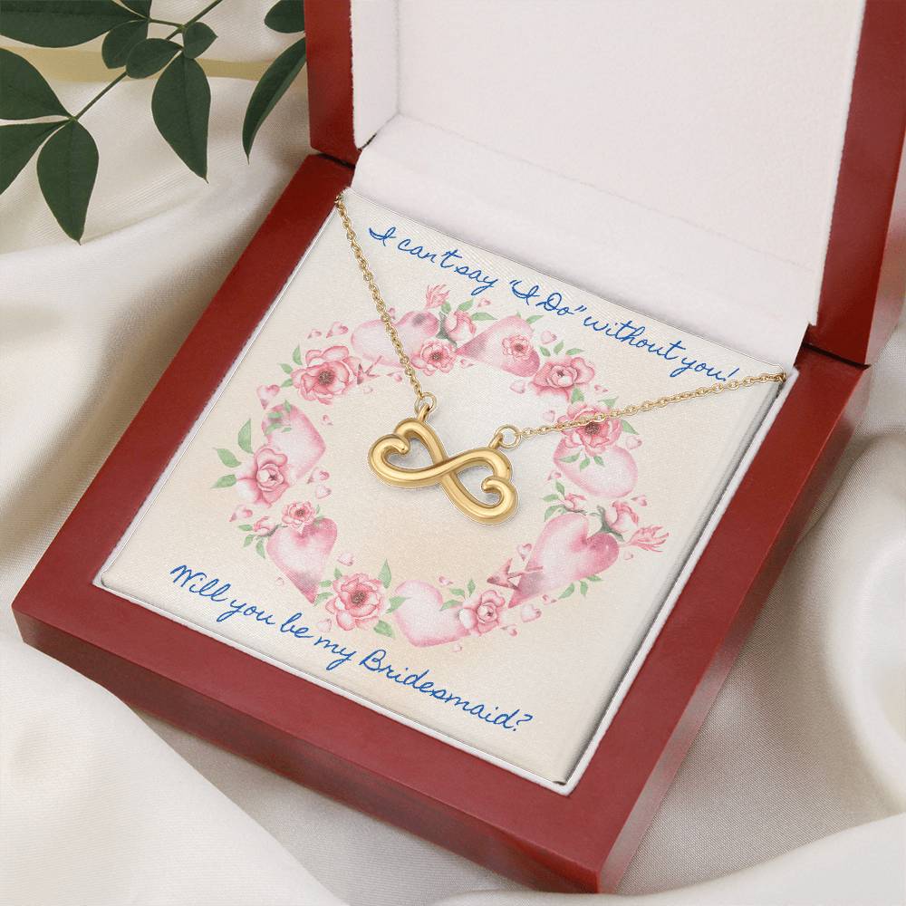 Bridesmaid Proposal Pink Roses Love Infinity Necklace