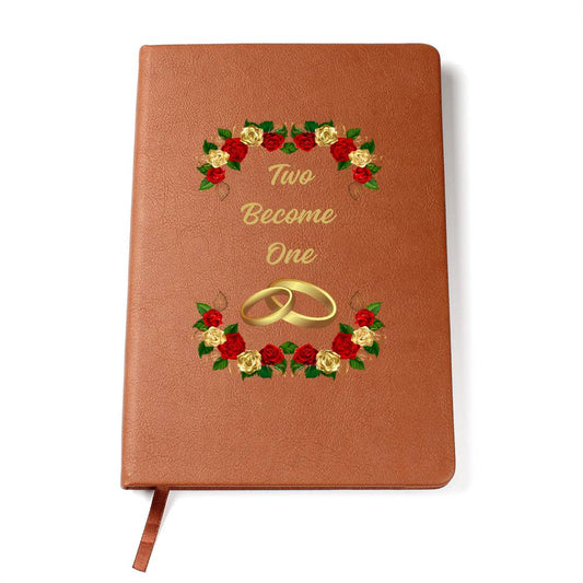 Two Become One Vegan Leather Wedding Journal