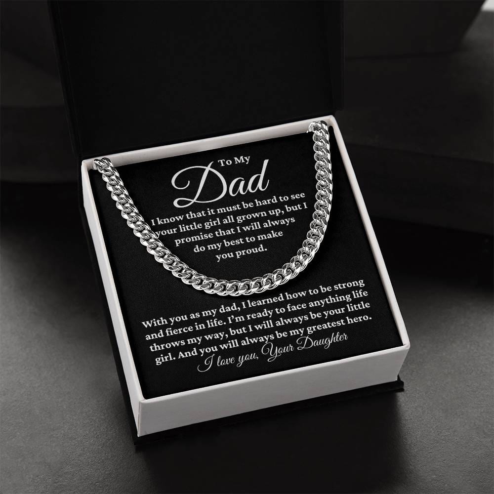 To Dad From Daughter "I know that..." Cuban Link Chain