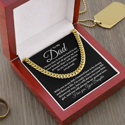 To Dad From Daughter "I know that..." Cuban Link Chain