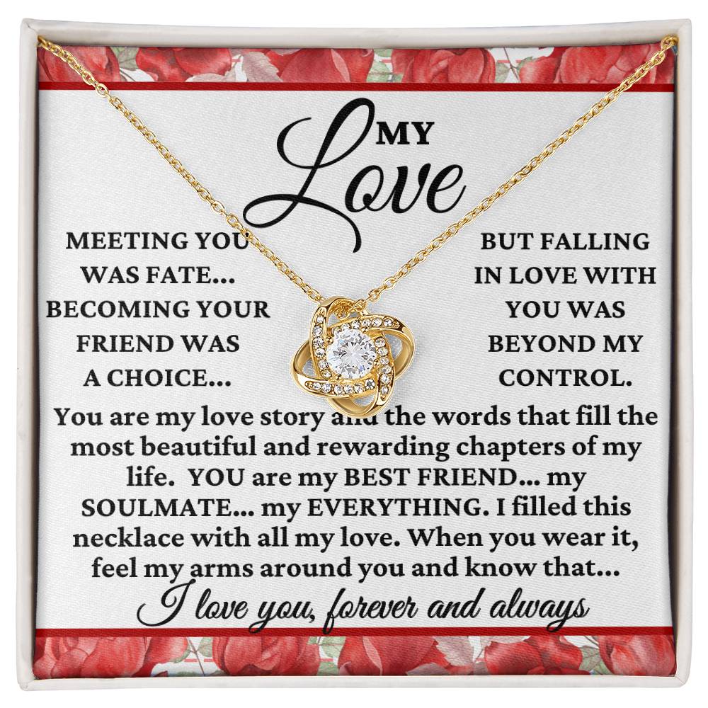 My Love "Meeting you was fate..." Love Knot Necklace