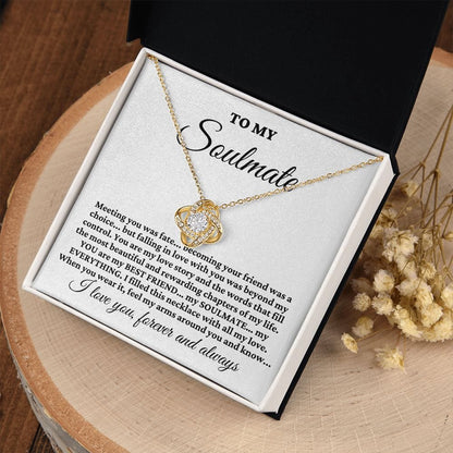 To My Soulmate "Meeting you was fate..." Love Knot Necklace