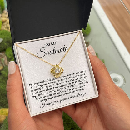 To My Soulmate "I'm so grateful..." Love Knot Necklace