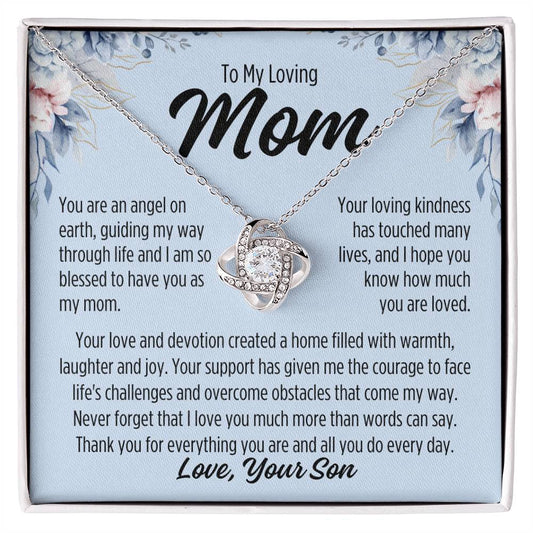 To Mom From Son "You are..." Love Knot Necklace