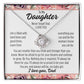 To Daughter From Dad "Life is filled with..." Love Knot Necklace