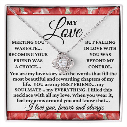 My Love "Meeting you was fate..." Love Knot Necklace