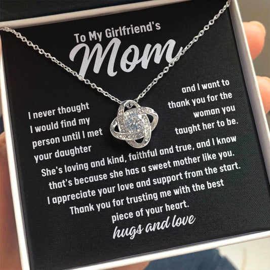 To My Girlfriend's Mom Thank You Love Knot Necklace