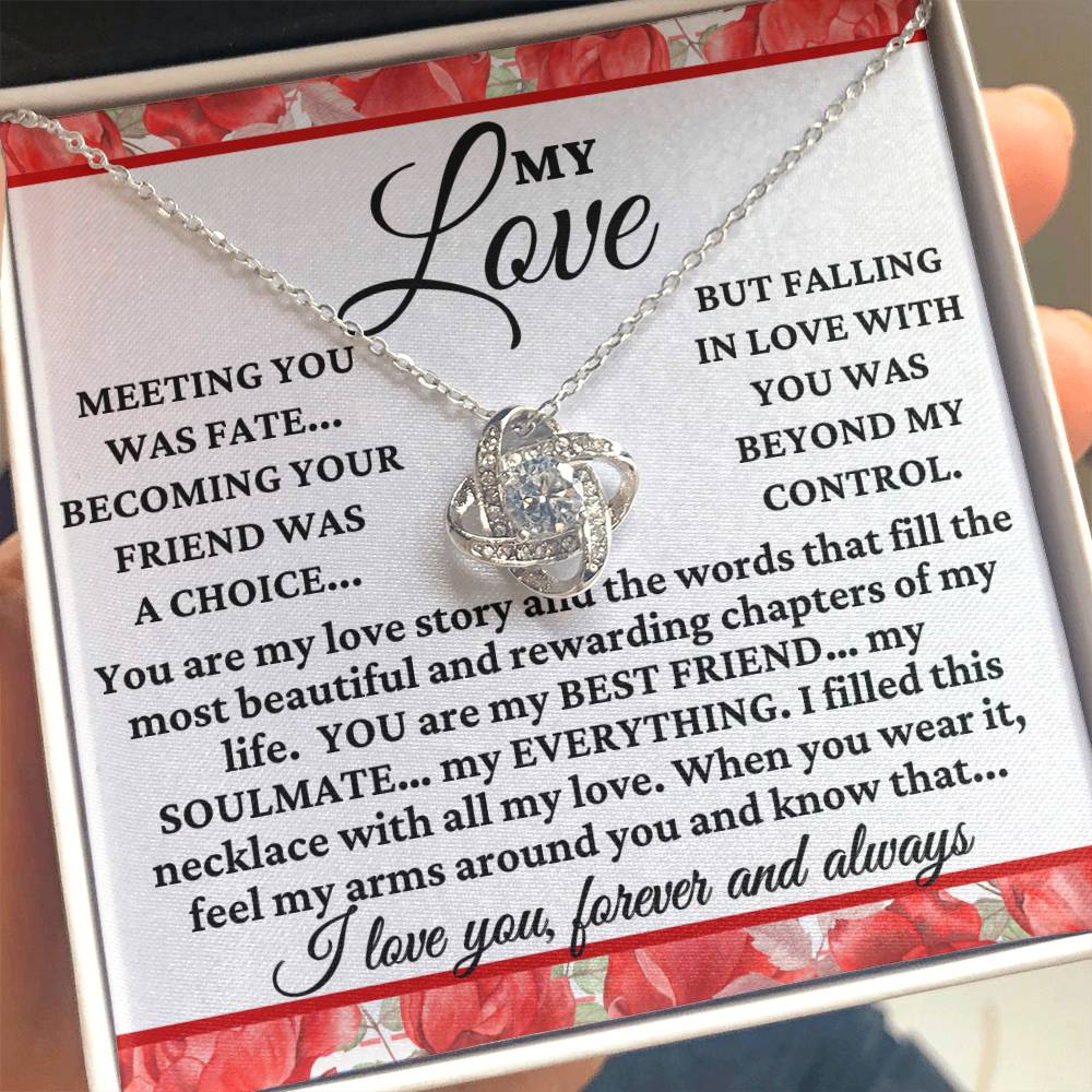 My Love "Meeting you was fate..." Love Knot Necklace