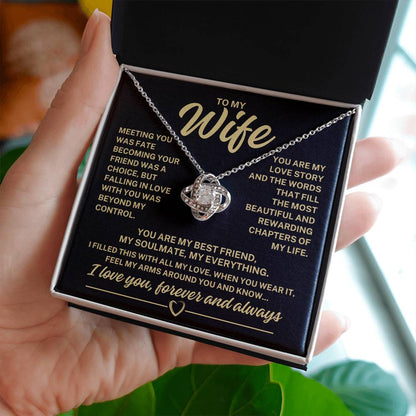 To My Wife "Meeting you was fate..." Love Knot Necklace