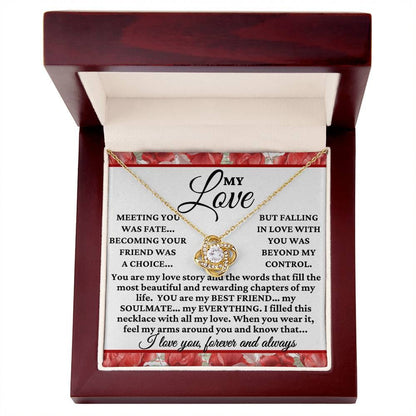 My Love "Meeting you was fate..." Love Knot Necklace