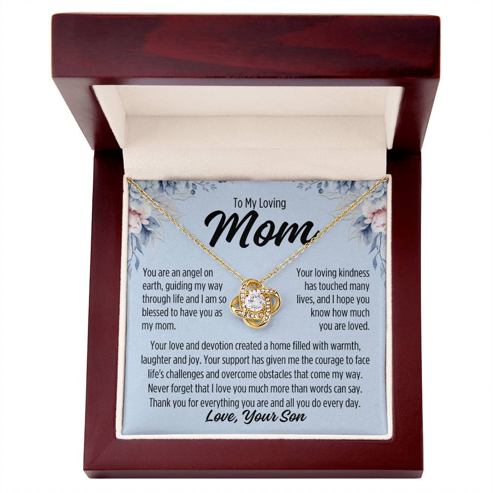 To Mom From Son "You are..." Love Knot Necklace