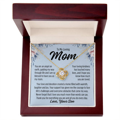 To Mom From Son "You are..." Love Knot Necklace