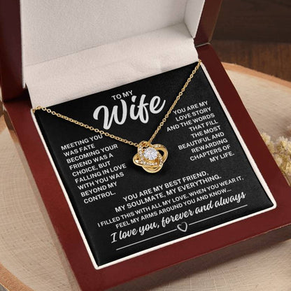 To My Wife "Meeting you was fate..." Love Knot Necklace