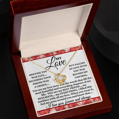 My Love "Meeting you was fate..." Love Knot Necklace